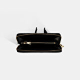 Kadın Siyah Deri Fermuarlı Cüzdan