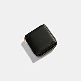 Kadın Siyah Fermuarlı Deri Cüzdan