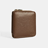 Kadın Kahve Fermuarlı Deri Cüzdan
