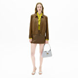 Limited Edition Kadın Taba Deri Şort Etek