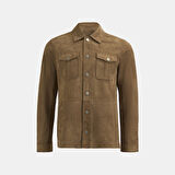 Erkek Taba Uzun Kollu Gömlek Yaka Süet Ceket