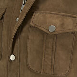 Erkek Taba Uzun Kollu Gömlek Yaka Süet Ceket