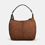 Kadın Kahve Süet Deri Omuz Çantası