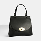 Kadın Siyah Omuz Askılı Deri El Çantası