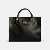 Kadın Siyah Deri Omuz Çantası