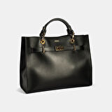 Kadın Siyah Deri Omuz Çantası