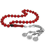 Kararmaz Metal Mecidiye Püsküllü İstanbul Kesim Bayrak Kırmızı Ateş Kehribar Tesbih