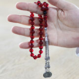 Kararmaz Metal Mecidiye Püsküllü İstanbul Kesim Bayrak Kırmızı Ateş Kehribar Tesbih