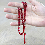 Sistemli Özel Kesim Bayrak Kırmızısı Ateş Kehribar Tesbih