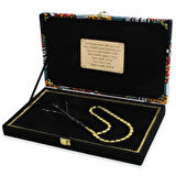 Özel Premium Kutulu 1000 Ayar Uzun Kazaz Püsküllü Kapsül Kesim King Seccer Sarı Beyaz Damla Kehribar Tesbih