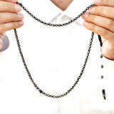 Sistemli 925 Ayar Gümüş Sarmal Küre Kesim Kahverengi 99 Taneli Kuka Namaz Tesbihi