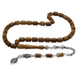 Kararmaz Metal Arnavut Zincir Püsküllü Uçlu Kapsül Kesim Kahverengi Kuka Tesbih