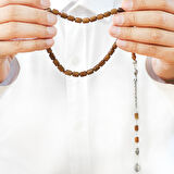 Kararmaz Metal Arnavut Zincir Püsküllü Uçlu Kapsül Kesim Kahverengi Kuka Tesbih