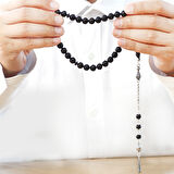 Kararmaz Metal Arnavut Zincir Püsküllü Küre Kesim Abanoz Ağacı Tesbih