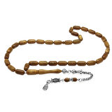 Kararmaz Metal Arnavut Zincir Püsküllü Kolye Kesim Açık Kahverengi Cilalı Kuka Tesbih