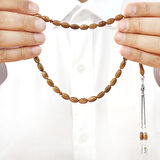 Kuka Tesbih – Kahverengi – 925 Ayar Gümüş 2 li Kamçı Püsküllü – Kapsül Kesim