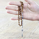 Kuka Tesbih - Kararmaz Metal Kral Püsküllü - Kahverengi - Arpa Kesim