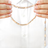 Ateş Kehribar Tesbih - Sistemli - Şeffaf Beyaz Hareli - Kesme Kesim