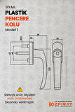 Pimapen PVC Pencere Kolu – Plastik – Siyah – Model 1 – (3 Adet)