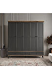 DALİ 5 KAPAKLI ANTRASİT GARDIROP TAMAMI MDF
