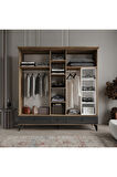 DALİ 5 KAPAKLI ANTRASİT GARDIROP TAMAMI MDF