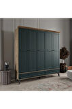 DALİ 5 KAPAKLI YEŞİL GARDIROP TAMAMI MDF