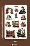 Victorian Reading 2 ŞEFFAF Sticker Scrapbook Ajanda Journal Bullet Planner Telefon