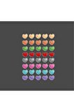 Renkli Kalpler Sticker Set -1 adet büyük boy, 2 adet küçük boy- Colours of Love mat kağıt