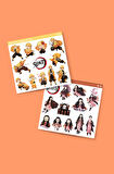 Zenitsu Agatsuma-Nezuko Kamado-Demon Slayer - 2li sticker set - parlak kağıt - başarı çıkartmaları- süsleme etiket