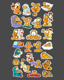 Garfield 2 Li Sticker Set Etiket Kağıdı-Animasyon çıkartmaları Garfield Kedi yapıştırmaları