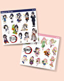 Mitsuri Kanroji-Obanai Iguro-parlak kağıt -2li sticker set-Demon Slayer Anime