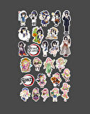 Mitsuri Kanroji-Obanai Iguro-parlak kağıt -2li sticker set-Demon Slayer Anime