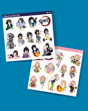 Demon Slayer-Mitsuri Kanroji-Obanai Iguro-parlak kağıt -2li sticker set- başarı etiket süsleme