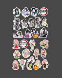 Demon Slayer-Mitsuri Kanroji-Obanai Iguro-parlak kağıt -2li sticker set- başarı etiket süsleme