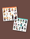 Demon Slayer-Kyōjurō Rengoku-Muichiro Tokito-parlak kağıt -2li sticker set-telefon süsleme