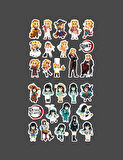 Demon Slayer-Kyōjurō Rengoku-Muichiro Tokito-parlak kağıt -2li sticker set-telefon süsleme