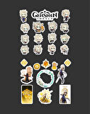 Genshin-Albedo 2 Li Sticker Set Parlak Kağıt-Monstat-Genshin impact-oyun süsleme