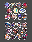 LOL - league of legends parlak kağıt - icons - lol sticker  set 2 ' li - oyun sticker - süsleme - başarı ödül çıkartmaları