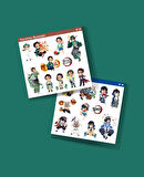 Inosuke Hashibira-Demon Slayer-Tanjiro Kamado-2li çıkartma-etiket parlak kağıt-süsleme-hediye