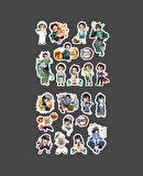 Inosuke Hashibira-Demon Slayer-Tanjiro Kamado-2li çıkartma-etiket parlak kağıt-süsleme-hediye