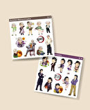 Demon Slayer Sanemi Shinazugawa - Genya Shinazugawa 2 Li Set Anime Sticker Çıkartma Kimetsu no yaiba
