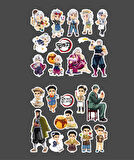 Demon Slayer Gyomei Himejima - Tengen Uzui 2 Li Set Anime Sticker Çıkartma-kimetsu no yaiba