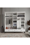 DALİ 5 KAPAKLI BEYAZ GARDIROP TAMAMI MDF