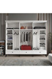 DALİ 6 KAPAKLI BEYAZ GARDIROP TAMAMI MDF