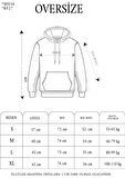 Unisex Üç İplik Kapşonlu Nakışlı SweatShirt - Siyah