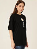 Baskılı Kadın T-shirt - Siyah