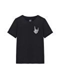 Baskılı Kadın T-shirt - Siyah