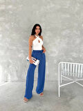 Ayrobin Oversize Kadın Pantalon - Saks