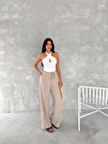 Ayrobin Oversize Kadın Pantalon - Bej