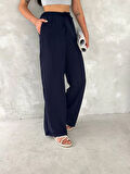 Ayrobin Oversize Kadın Pantalon - Lacivert